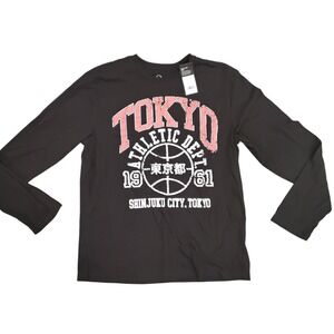 Original Use Mens Tokyo Athletic Dept Long Sleeve Graphic Tee Black Size M NWT